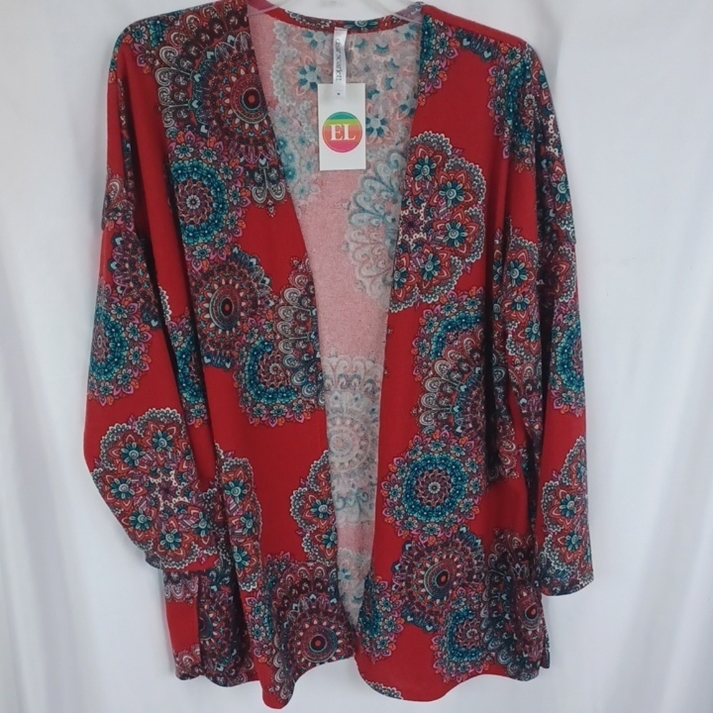 Dear Scarlett Open Cardigan Multicolor Floral Pattern, long sleeves, stretchy